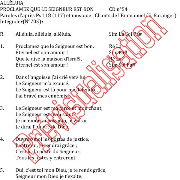 Download Alleluia Proclamez Que Le Seigneur Est Bon Pdf Free