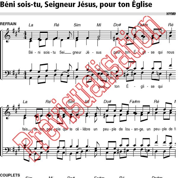 Beni Sois Tu Seigneur Jesus Pour Ton Eglise Michel Penhard Ref P000150 Produit Original Editions Emmanuel 08 07 3 59 Eur