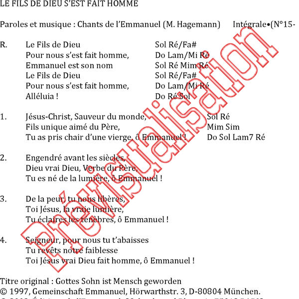 Le Fils De Dieu S Est Fait Homme Communaute De L Emmanuel Ref P000315 Produit Original Editions Emmanuel 15 24 5 95 Eur