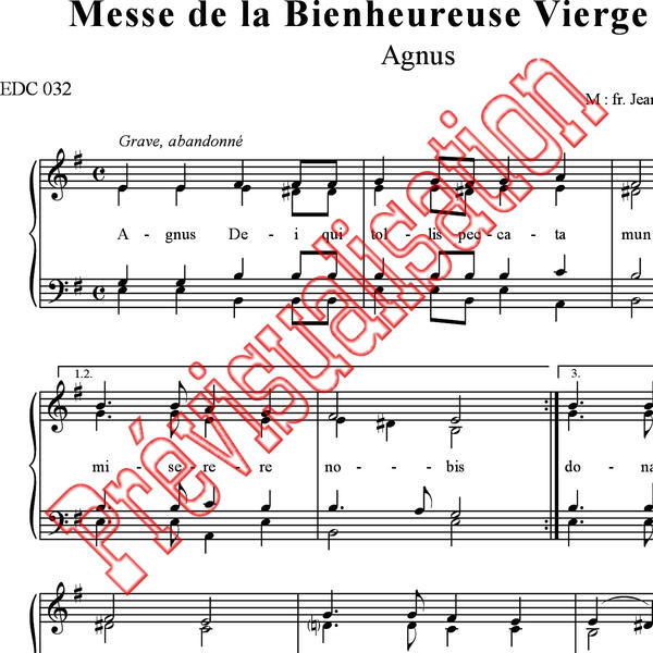 Messe de la Bienheureuse Vierge Marie Agnus Dei [ Fr JeanBaptiste du