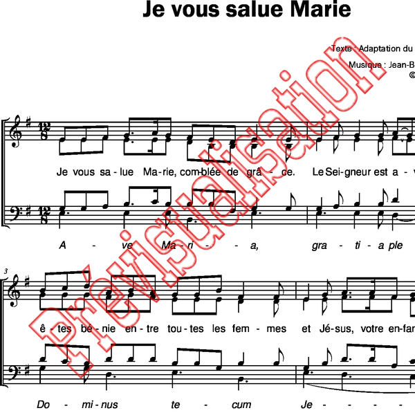 Je vous salue Marie [ Fr JeanBaptiste du Jonchay Réf P005170 Produit