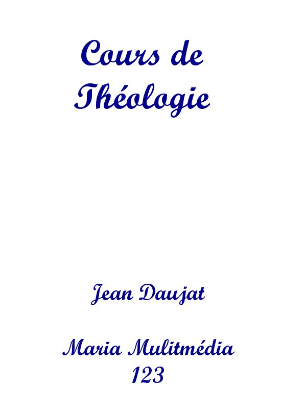 Cours de Thologie 1  15 (3 anne) - Cliquez sur l'Image pour la Fermer