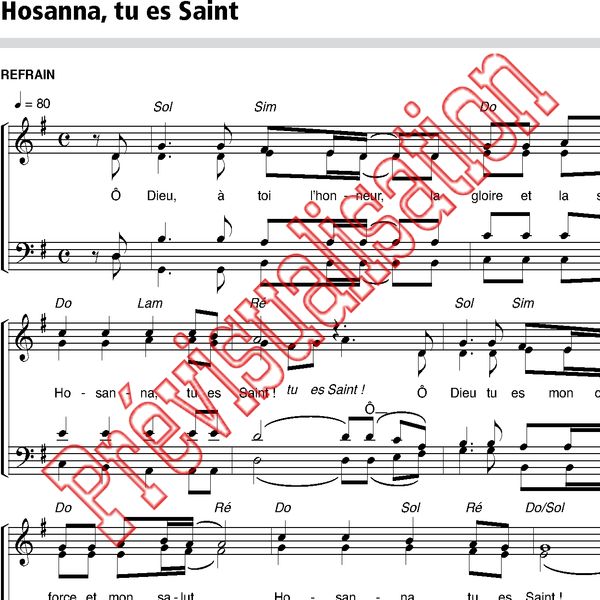 Hosanna, tu es Saint [ Emmanuel Music Réf P000600 Produit original Editions Emmanuel 1721